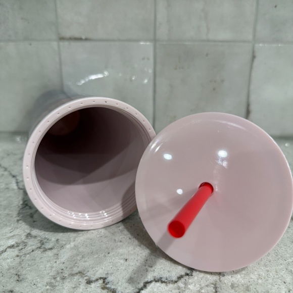 NEW Starbucks Glitter Valentine's Day Hearts 24oz Tumbler Cold Cup 2021 Pink - Picture 5 of 6